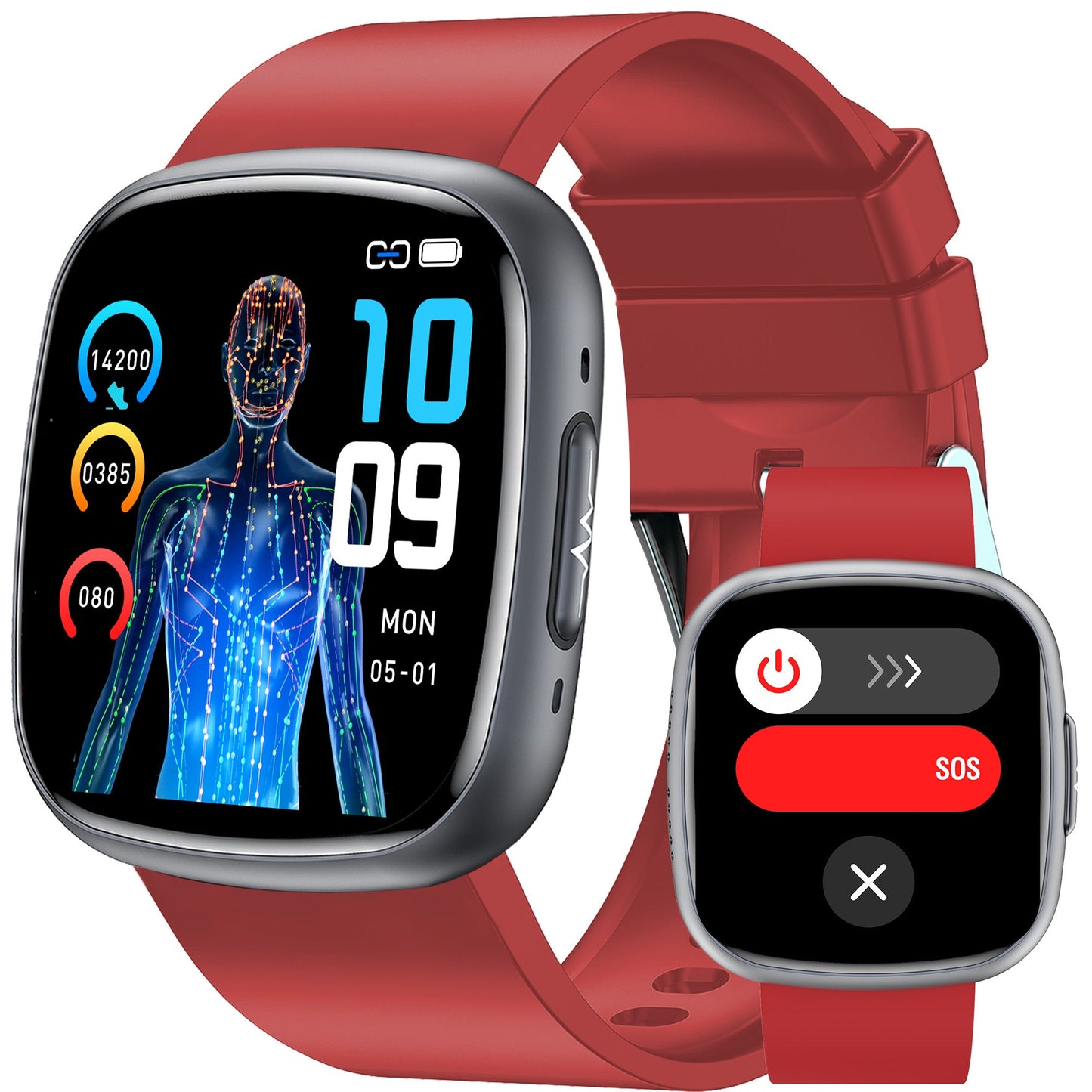 KH593 ECG/HRV Micro-Physical Examination Health Insights Blood Sugar Blood Oxygen Blood/Body composition Sleep SOS Bluetooth Call Smart Watch