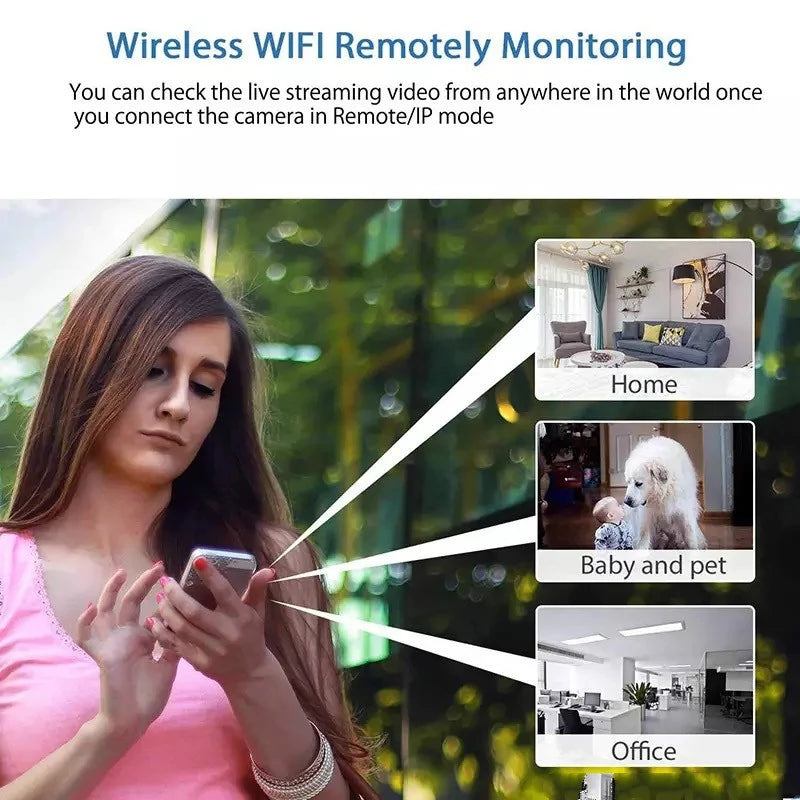Mini Wireless Spy Camera - Hidden CCTV, WiFi, Outdoor Security, Motion Detection