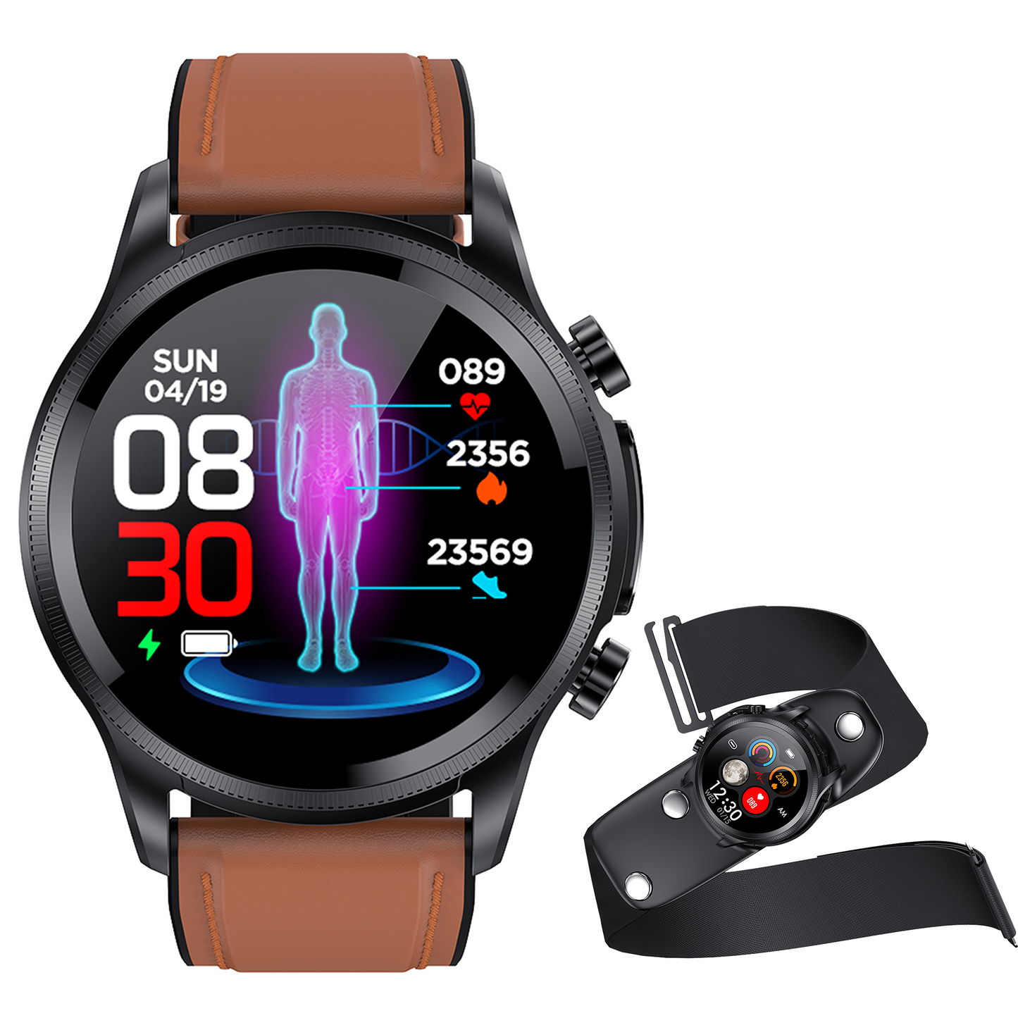 KH04 ECG PTT HRV Blood Oxygen Heart Rate Blood Pressure blood sugar Round