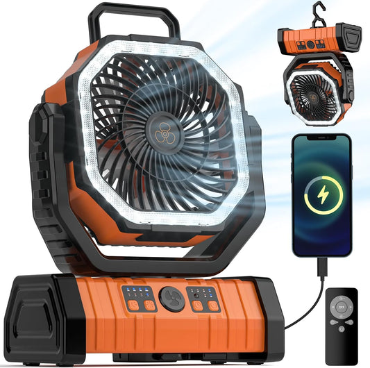 Pro Outdoor Rechargeable Fan W/ LED 2.0