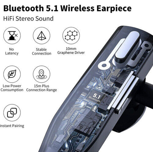 Skywave | Trucker Dual Mic Wireless Bluetooth 5.1 Noise Cancelling Headset & Earbuds for Clear Communication & Hands-Free Use
