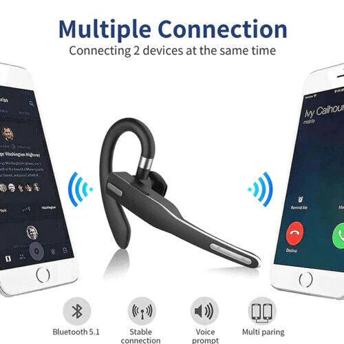Skywave | Trucker Dual Mic Wireless Bluetooth 5.1 Noise Cancelling Headset & Earbuds for Clear Communication & Hands-Free Use