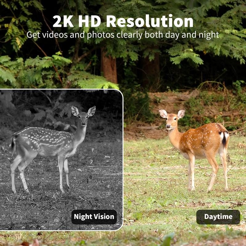 4G LTE Cellular Trail Security Camera - Solar, 360° Pan Tilt, 2K Night Vision, Motion Activated
