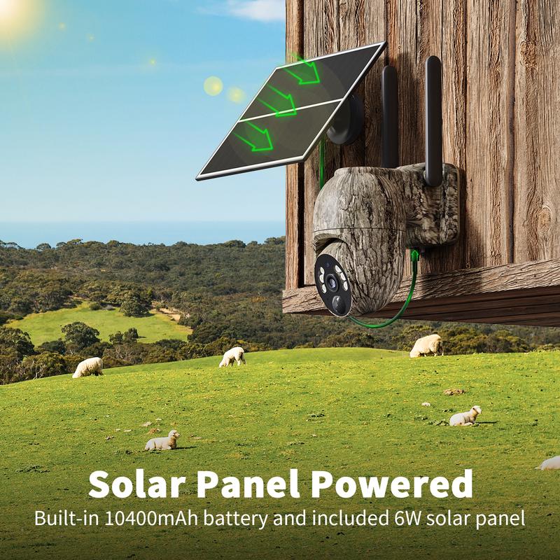 4G LTE Cellular Trail Security Camera - Solar, 360° Pan Tilt, 2K Night Vision, Motion Activated