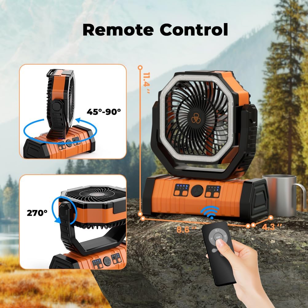 Pro Outdoor Rechargeable Fan W/ LED 2.0