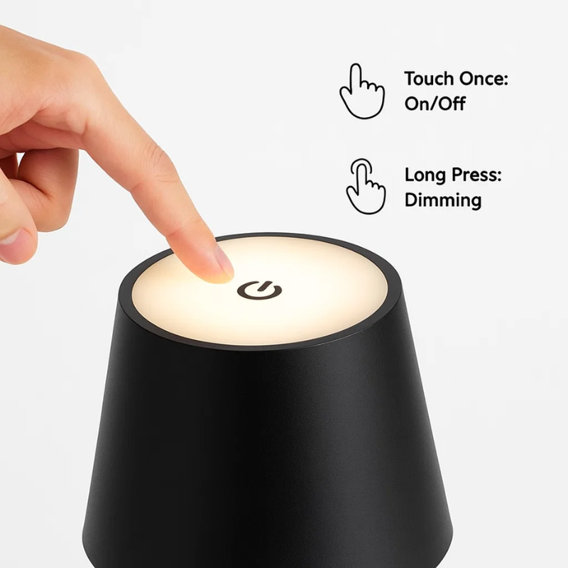 Luminara™ | Modern Rechargeable LED Wireless Table Lamp | Portable Lighting for Home, Office & Outdoor Use