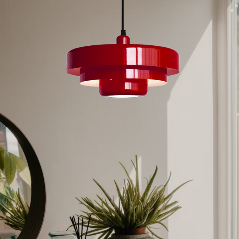 Vintage Italian Pendant Light – Elegant Orange & Green Hanging Light for Modern Homes