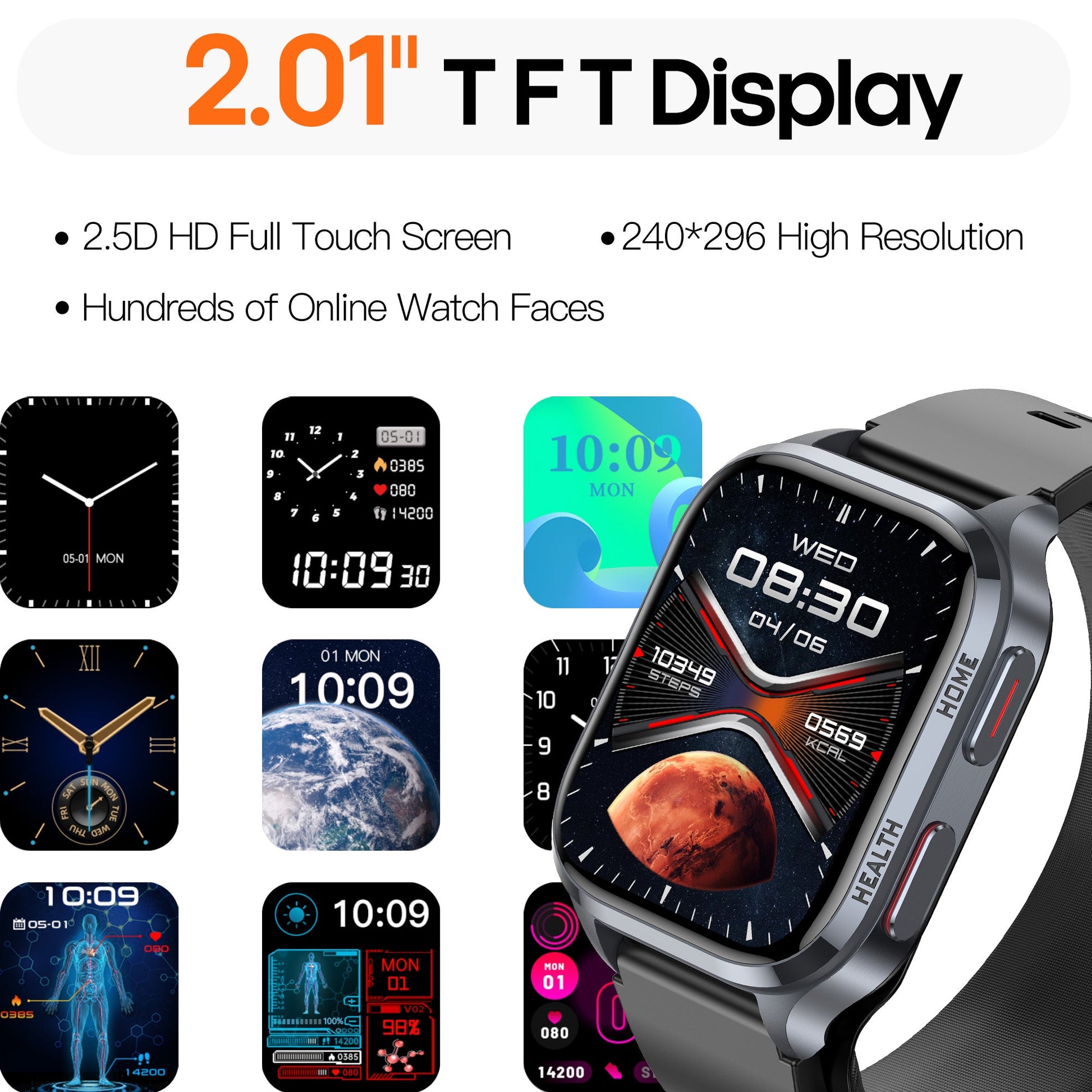 KP18 High-Precision Airbag Wrist Blood Pressure Monitor Smart Watch Voice Broadcast Smart Watch Blood Sugar Uric Acid Blood Lipid Blood Oxygen Sleep Bluetooth Call