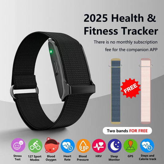 FitHop Health Activity & Fitness Tracker With BP+HR+SPO2+Sleep+GPS Tracker-No Monthly Subscription Fee