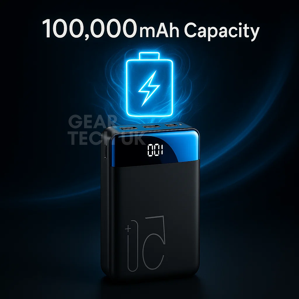 100,000mAh Power Bank with Super Fast Charging for Phones, Tablets, and Laptops - High Capacity Portable Charger