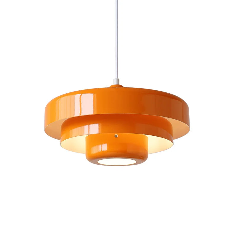 Vintage Italian Pendant Light – Elegant Orange & Green Hanging Light for Modern Homes