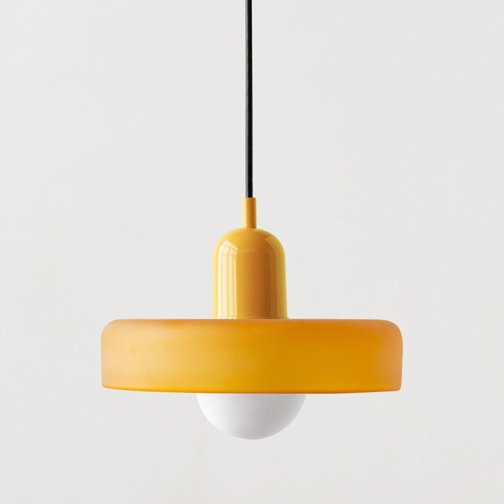 Scandi Bauhaus Pendant Light – Stylish Orange Ceiling Lamp for Contemporary Spaces