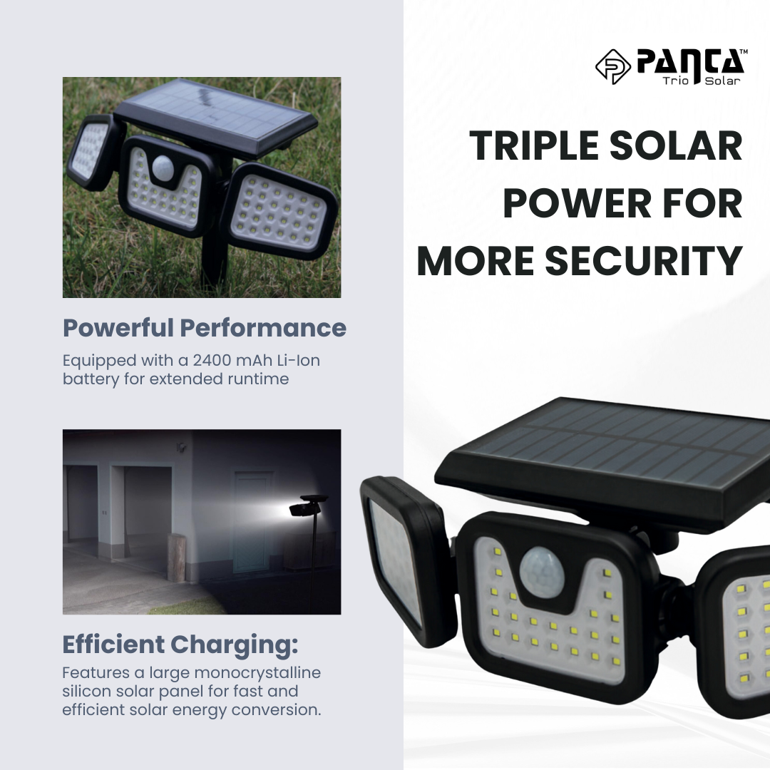 Solar-Powered Outdoor Lights – Panta Trio with Motion Sensor for Garden & Security Lighting