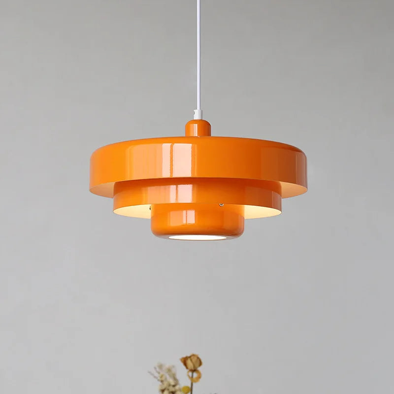 Vintage Italian Pendant Light – Elegant Orange & Green Hanging Light for Modern Homes