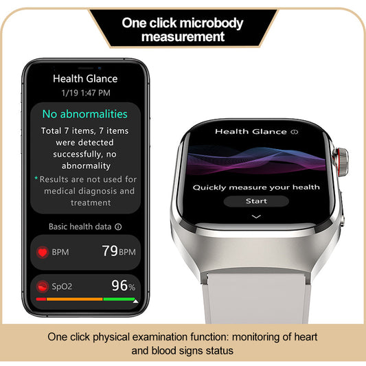 KH16 One-click Micro Examination Blood Glucose Blood Lipids Uric Acid Blood Pressure Blood Oxygen SOS Smart Watch