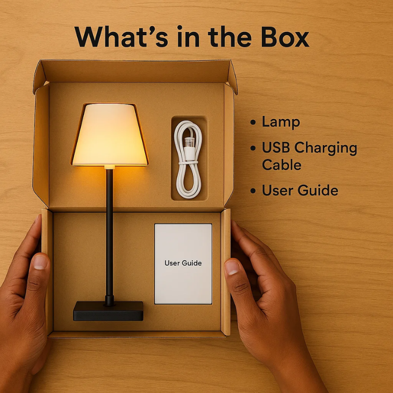 Luminara™ | Modern Rechargeable LED Wireless Table Lamp | Portable Lighting for Home, Office & Outdoor Use