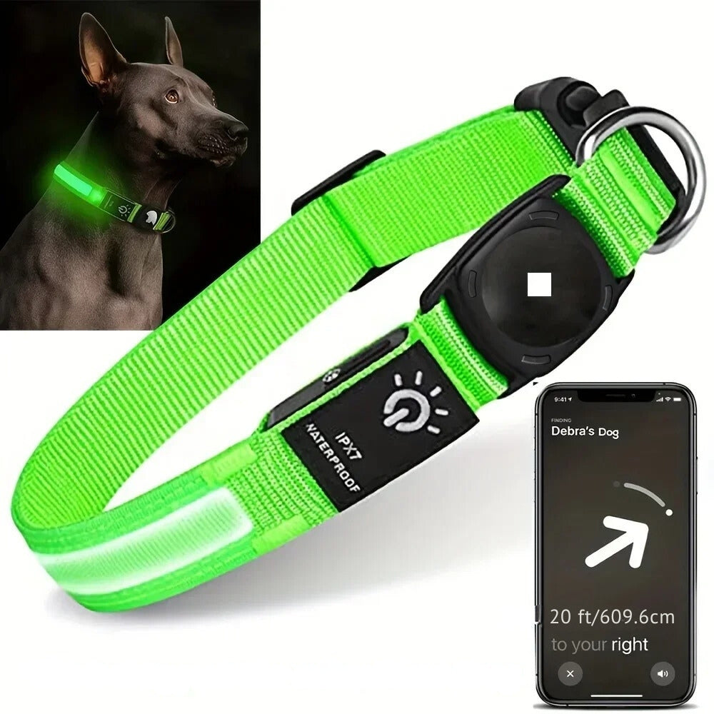 Flashing Dog Collars – Waterproof LED Light Up Dog Collar with USB Rechargeable Glow, Dog Collars Illuminated for Night Safety, All Sizes