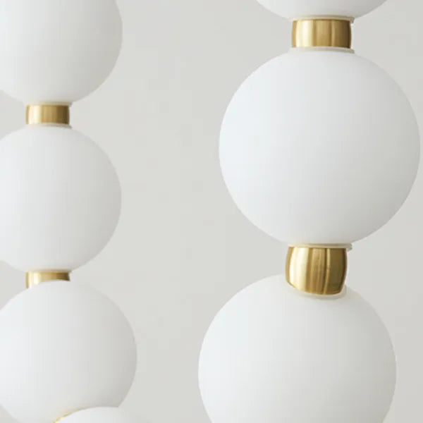LED White Necklace Chandelier - Modern Pendant Light Fixture for Dining Room & Living Space