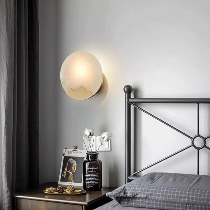 LED Marble Wall Light Fixture - Nordic Minimalist Design for Modern Home Decor & Ambient Lighting