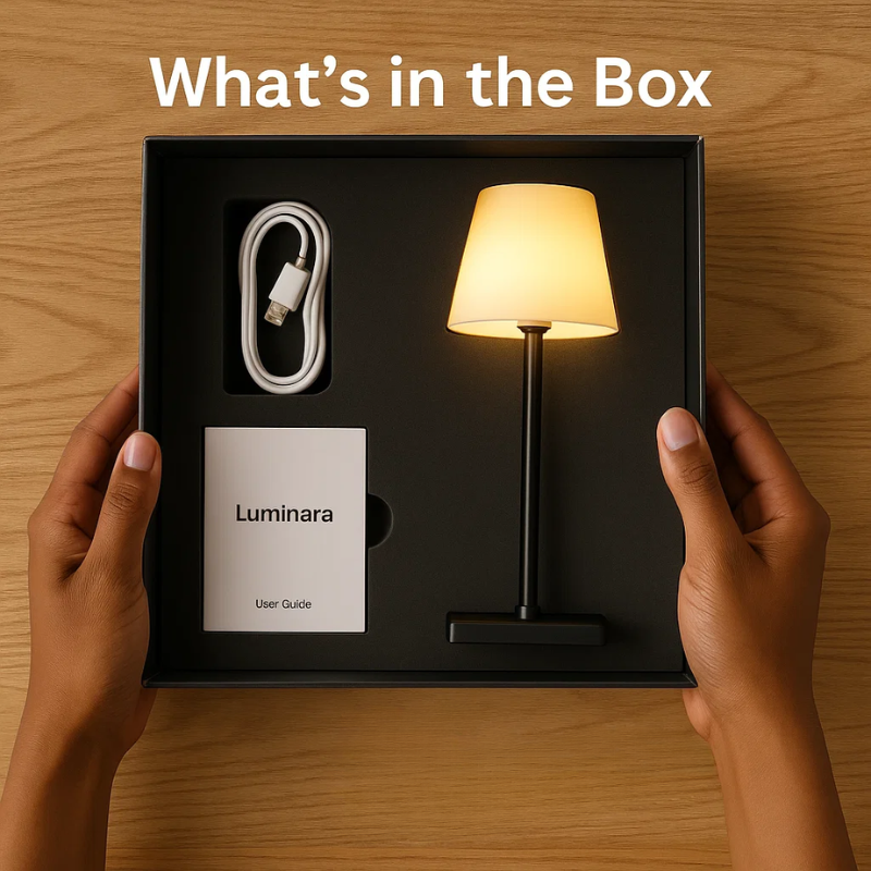 Luminara™ | Modern Rechargeable LED Wireless Table Lamp | Portable Lighting for Home, Office & Outdoor Use