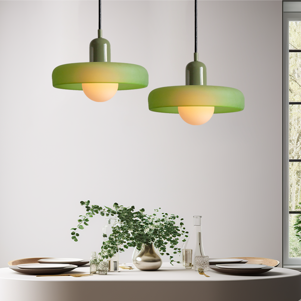 Scandi Bauhaus Pendant Light – Stylish Orange Ceiling Lamp for Contemporary Spaces