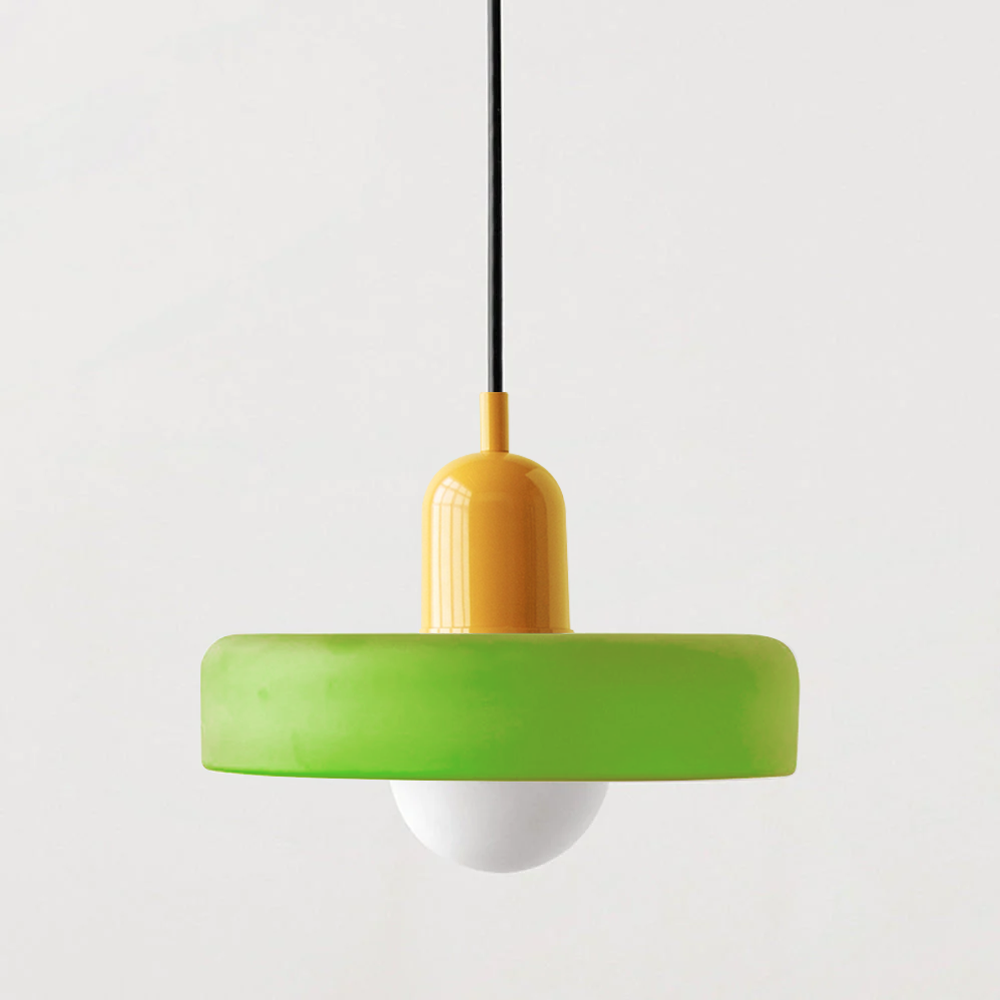 Scandi Bauhaus Pendant Light – Stylish Orange Ceiling Lamp for Contemporary Spaces