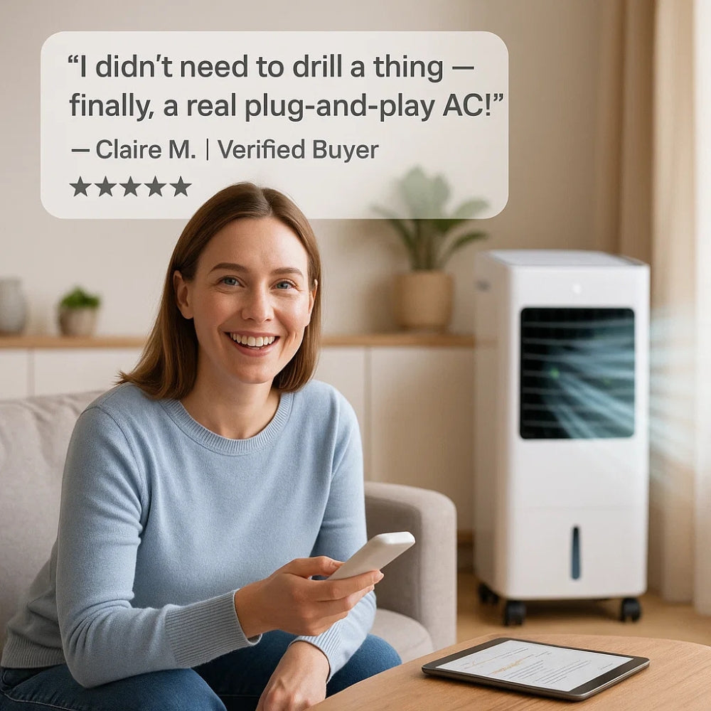 Portable Windowless Air Conditioner with Remote Control - Energy Efficient Cooling for Home, Office, and Small Spaces