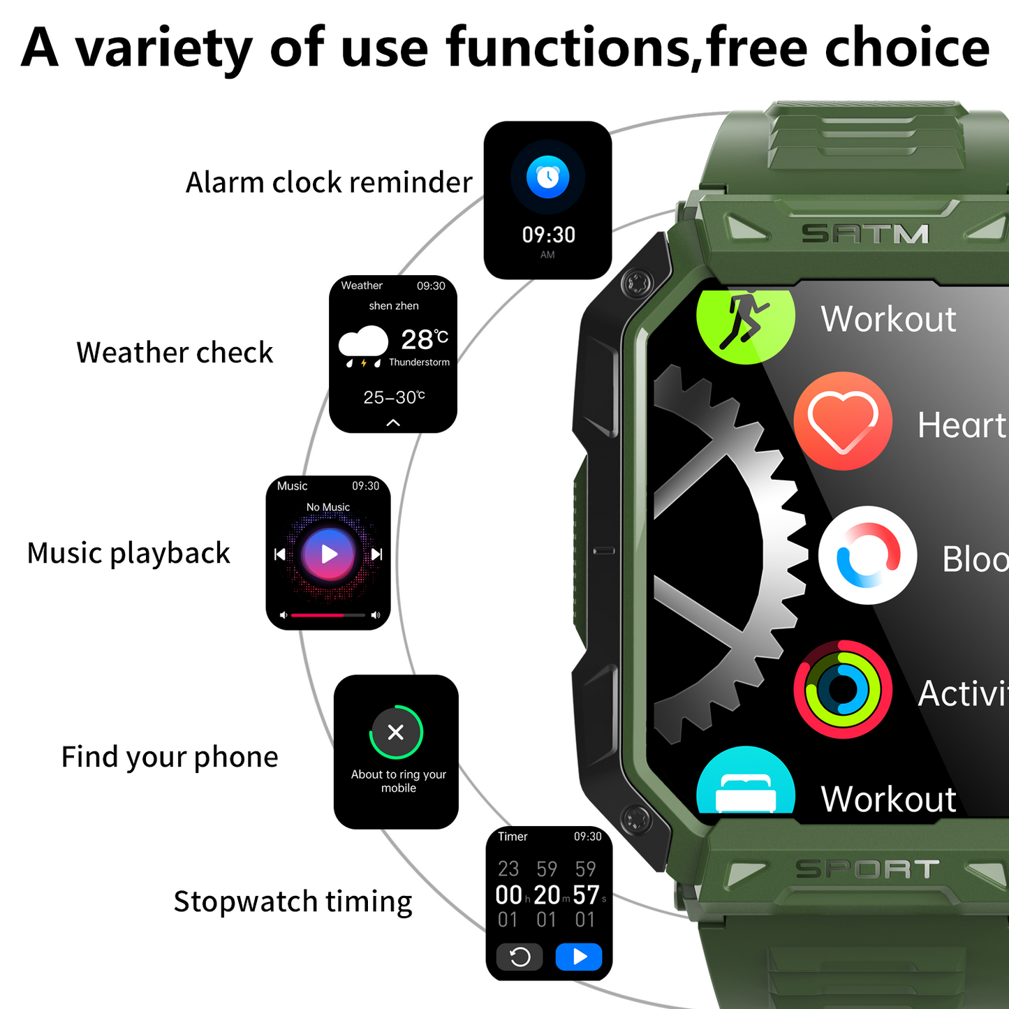 KH57 Military Health Watch Heart Rate Professional Sleep Management