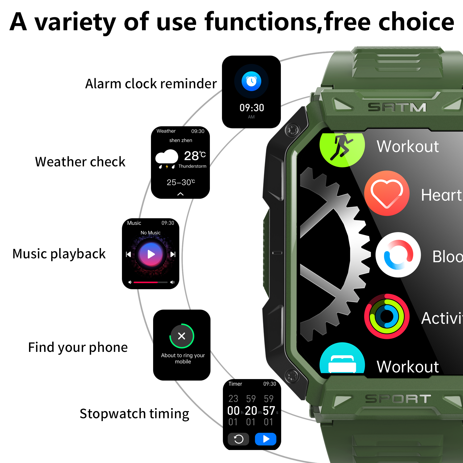 KH57 Military Health Watch Heart Rate Professional Sleep Management