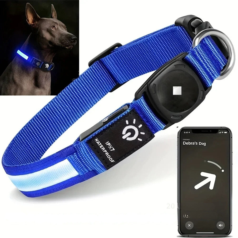 Flashing Dog Collars – Waterproof LED Light Up Dog Collar with USB Rechargeable Glow, Dog Collars Illuminated for Night Safety, All Sizes