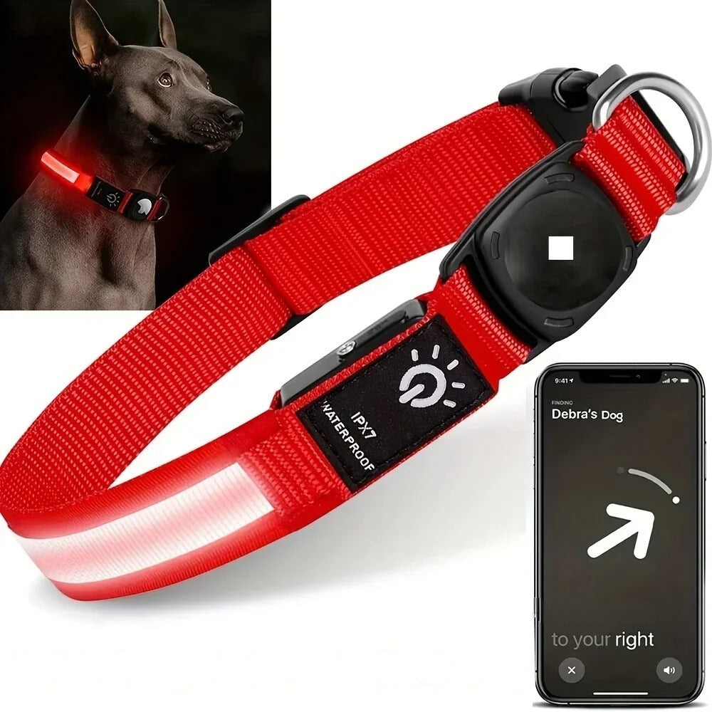 Flashing Dog Collars – Waterproof LED Light Up Dog Collar with USB Rechargeable Glow, Dog Collars Illuminated for Night Safety, All Sizes