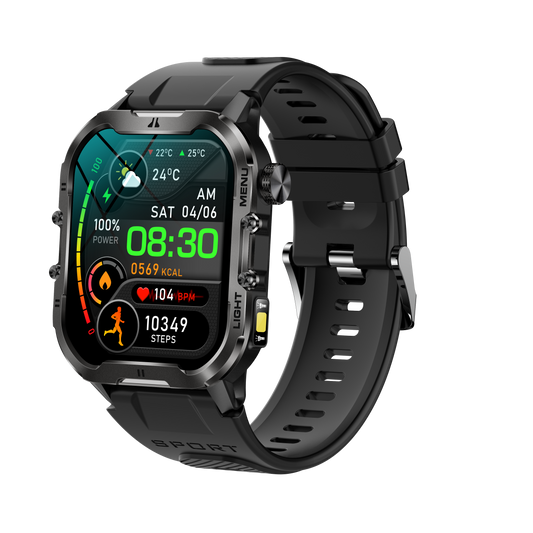K26 Outdoor Sports Smartwatch Strong flashlight Health Monitor