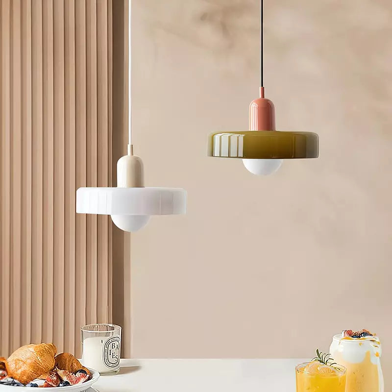 Scandi Bauhaus Pendant Light – Stylish Orange Ceiling Lamp for Contemporary Spaces