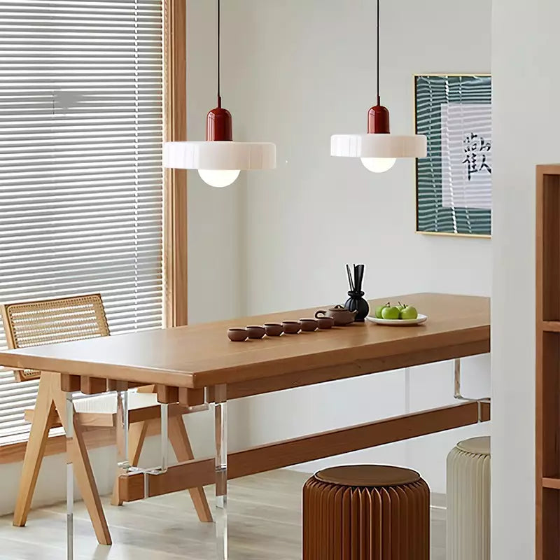 Scandi Bauhaus Pendant Light – Stylish Orange Ceiling Lamp for Contemporary Spaces