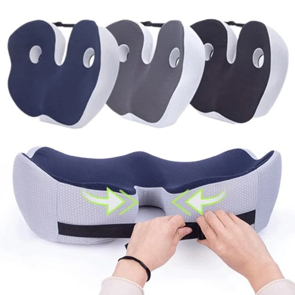 Adjustable Memory Foam Seat Cushion for Sit Bone Relief | Ergonomic Design for Office Chair and Car Use