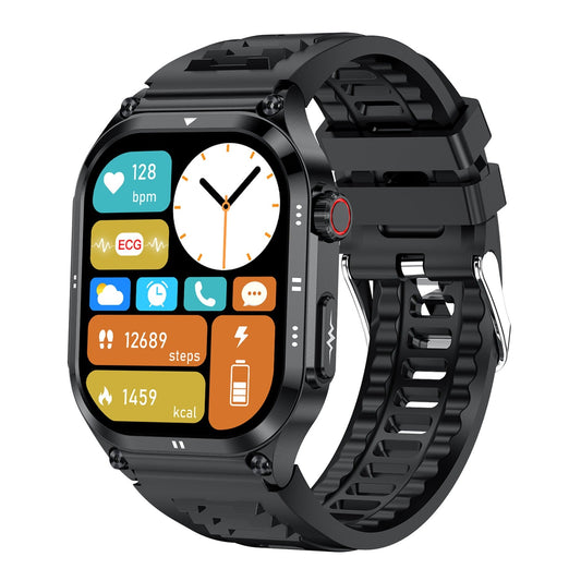 KH49 Outdoor ECG Health Smart Watch Blood Oxygen Pressure AMOLED HD Screen Bluetooth Calling SOS Emergency Call