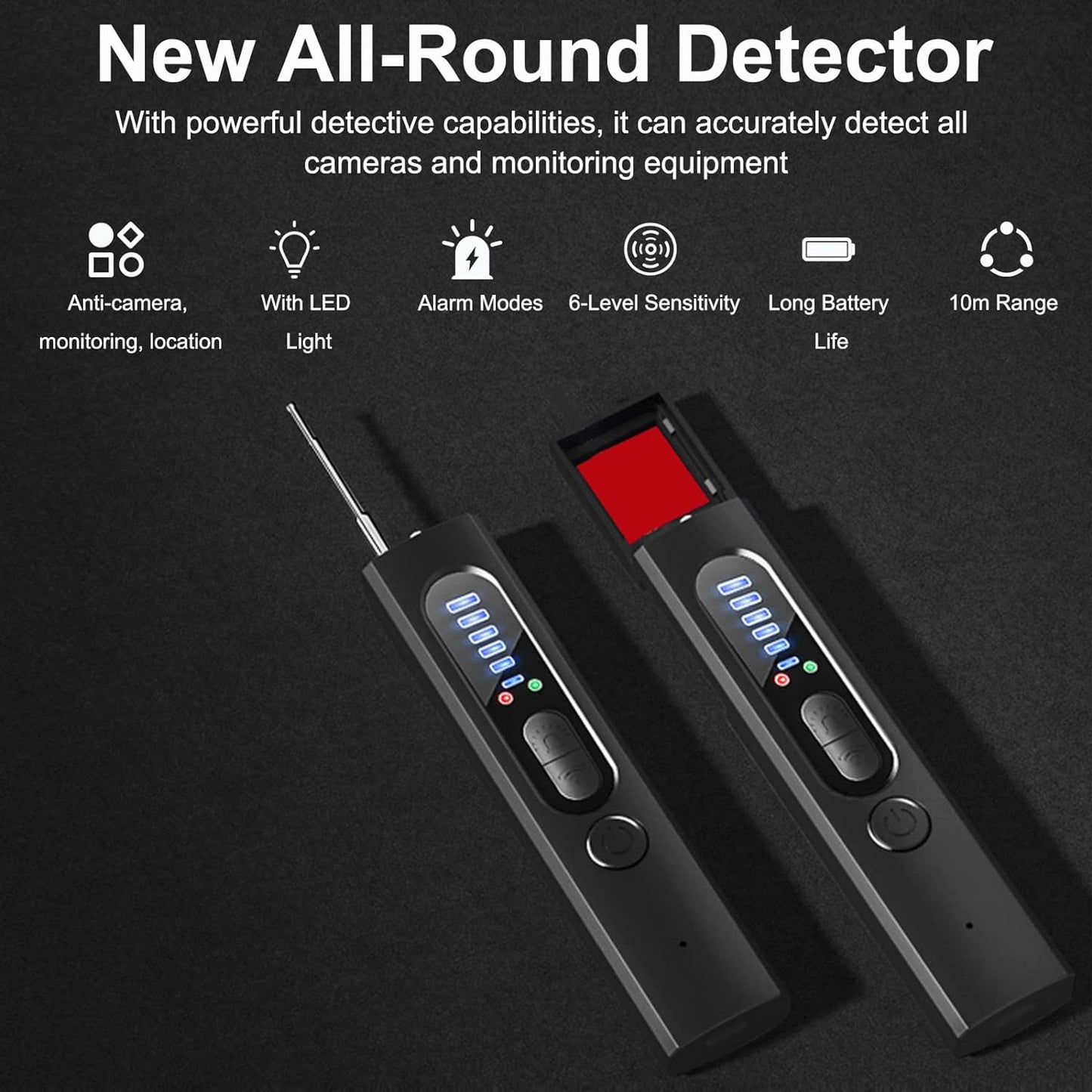 Hidden Camera Detector with RF and GPS Tracking - Military Grade Surveillance Device for Privacy Protection