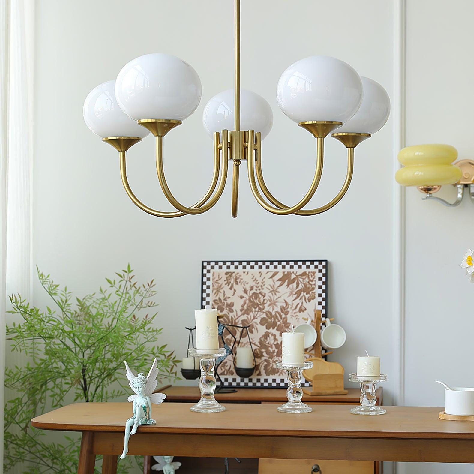 LED Marshmallow Chandelier Light Fixture - Modern White Pendant Lighting for Dining Room & Living Room Decor