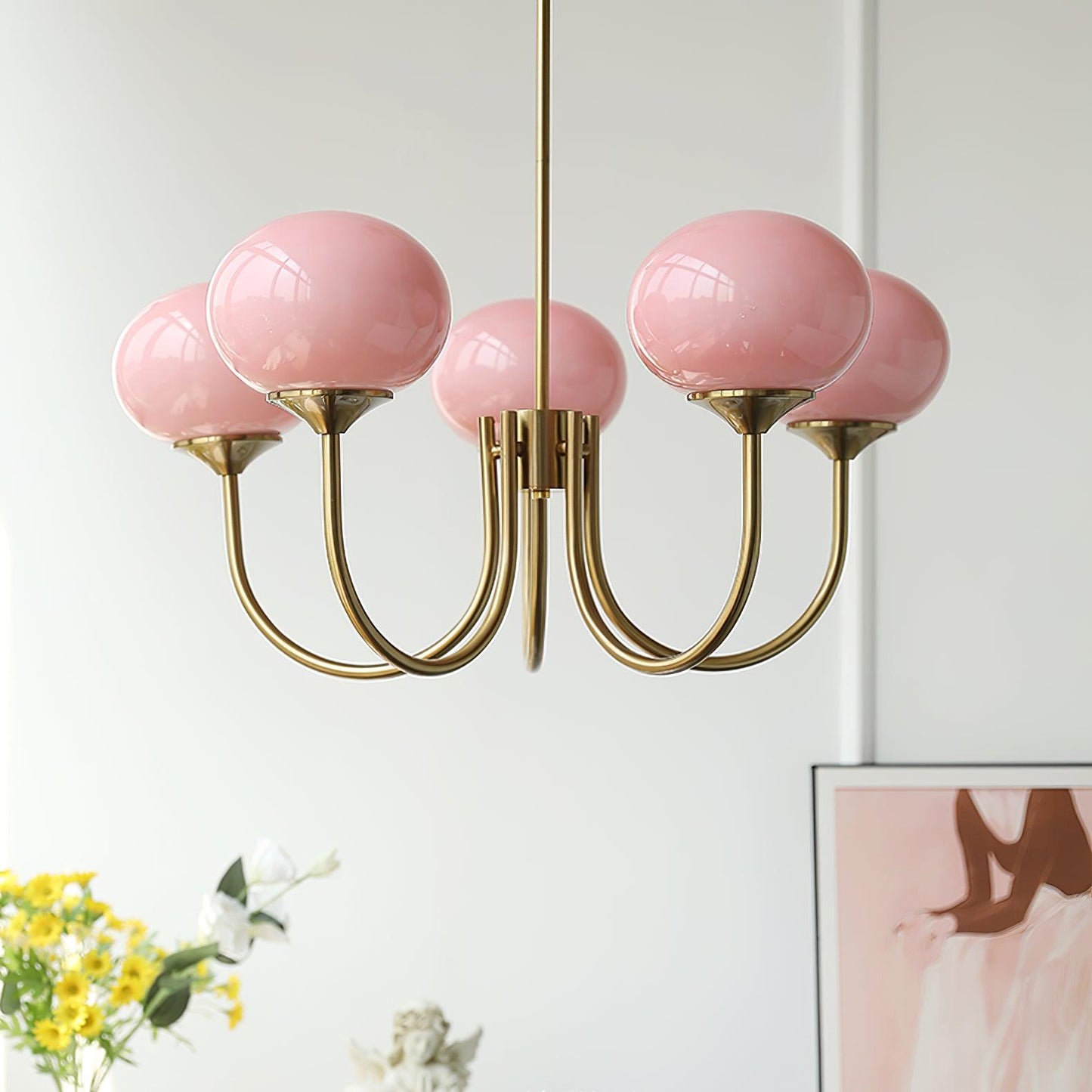 LED Marshmallow Chandelier Light Fixture - Modern White Pendant Lighting for Dining Room & Living Room Decor
