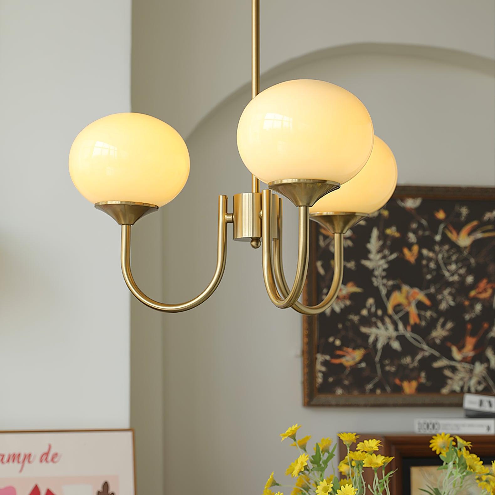 LED Marshmallow Chandelier Light Fixture - Modern White Pendant Lighting for Dining Room & Living Room Decor