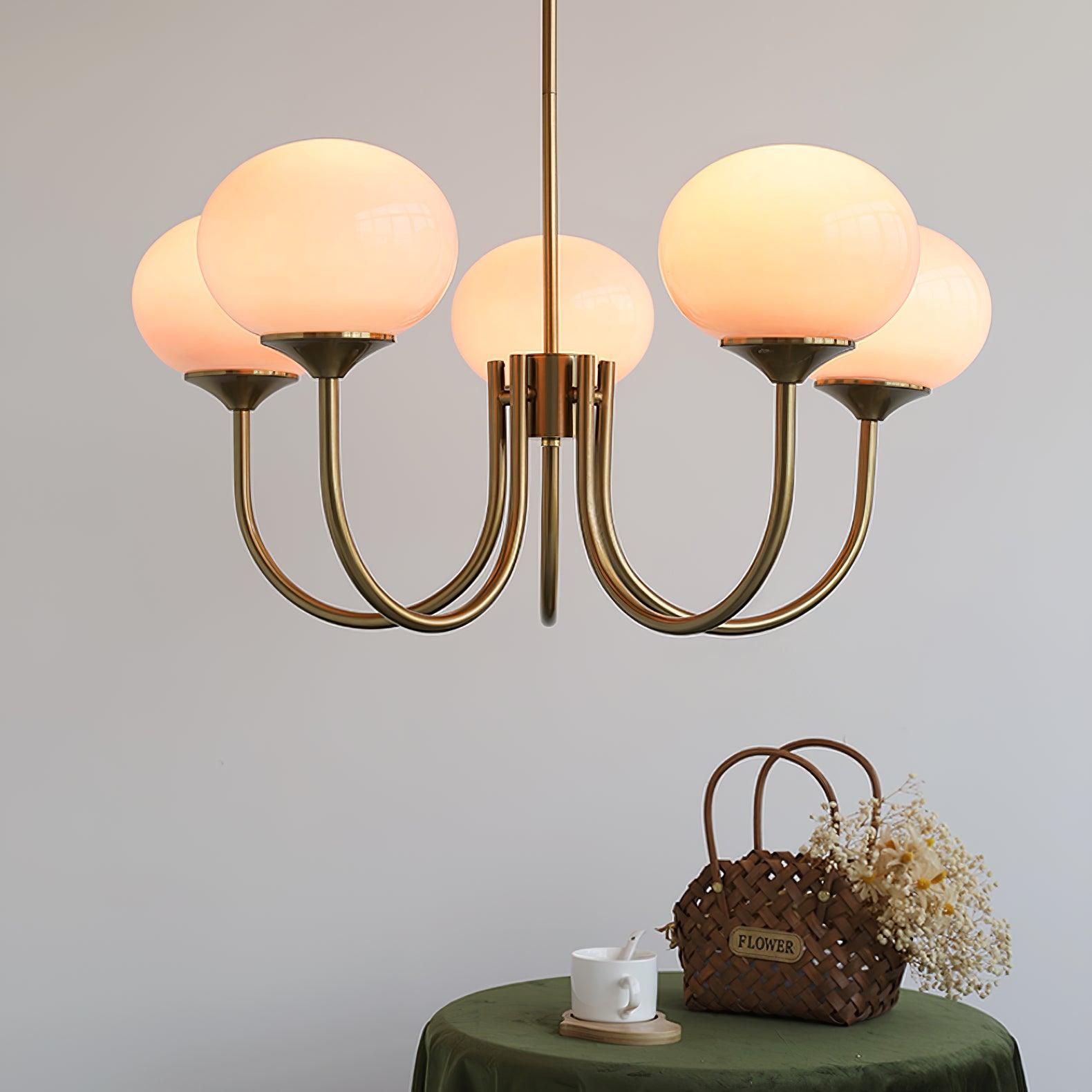 LED Marshmallow Chandelier Light Fixture - Modern White Pendant Lighting for Dining Room & Living Room Decor