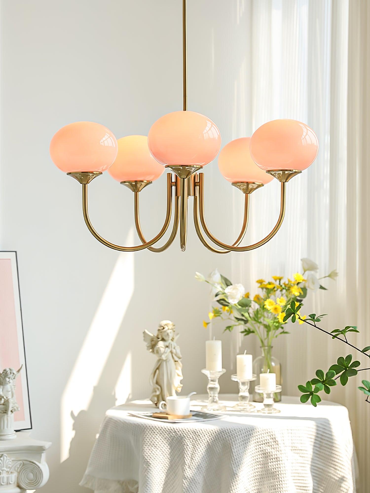 LED Marshmallow Chandelier Light Fixture - Modern White Pendant Lighting for Dining Room & Living Room Decor