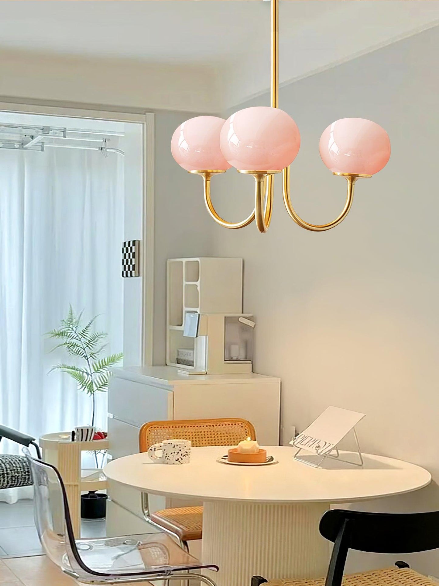 LED Marshmallow Chandelier Light Fixture - Modern White Pendant Lighting for Dining Room & Living Room Decor