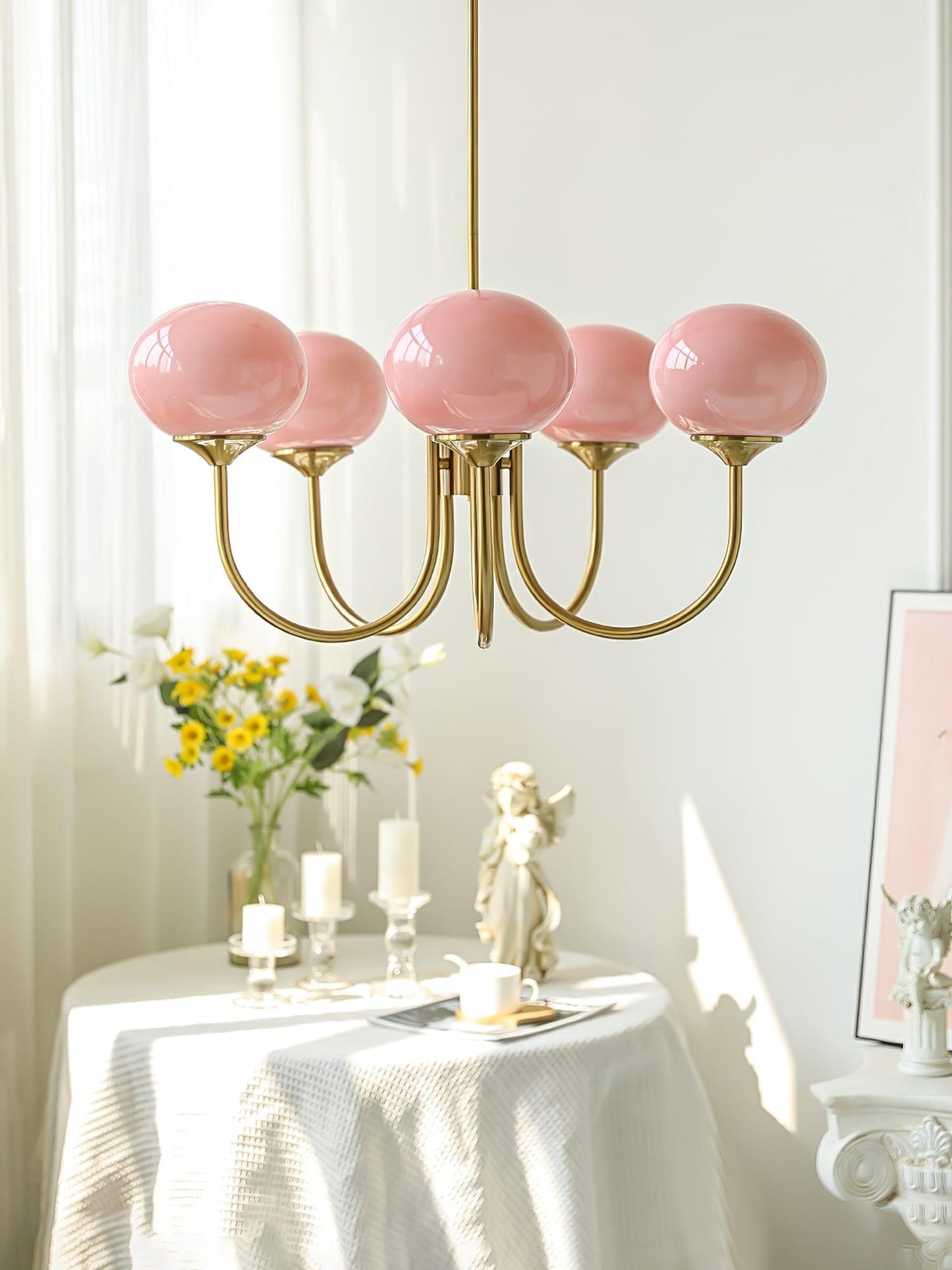 LED Marshmallow Chandelier Light Fixture - Modern White Pendant Lighting for Dining Room & Living Room Decor