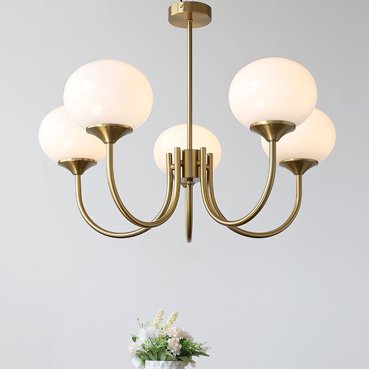 LED Marshmallow Chandelier Light Fixture - Modern White Pendant Lighting for Dining Room & Living Room Decor