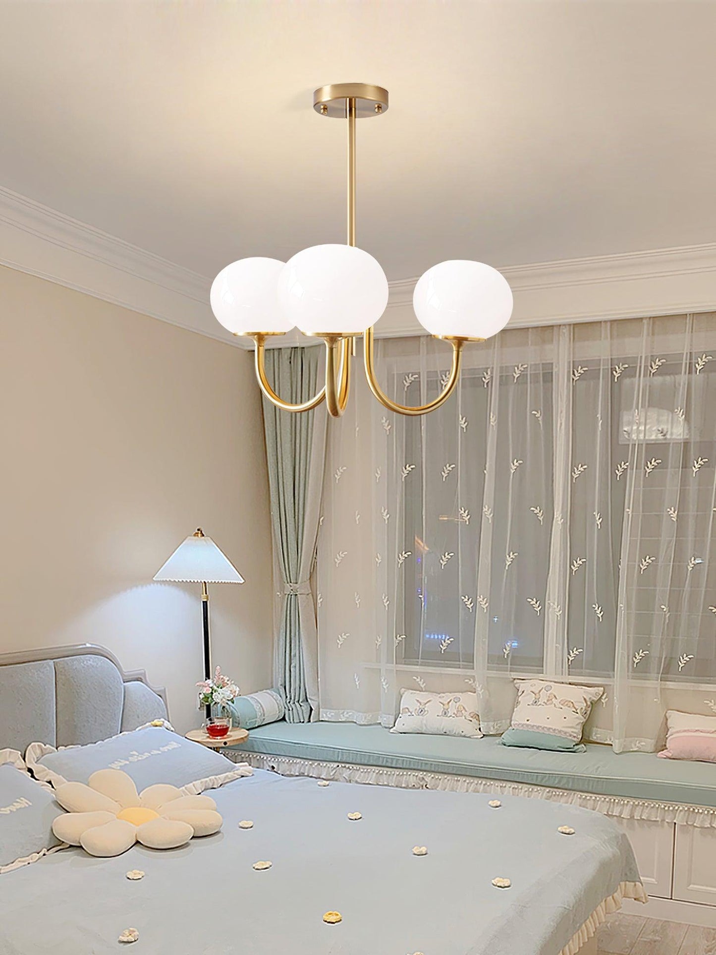LED Marshmallow Chandelier Light Fixture - Modern White Pendant Lighting for Dining Room & Living Room Decor