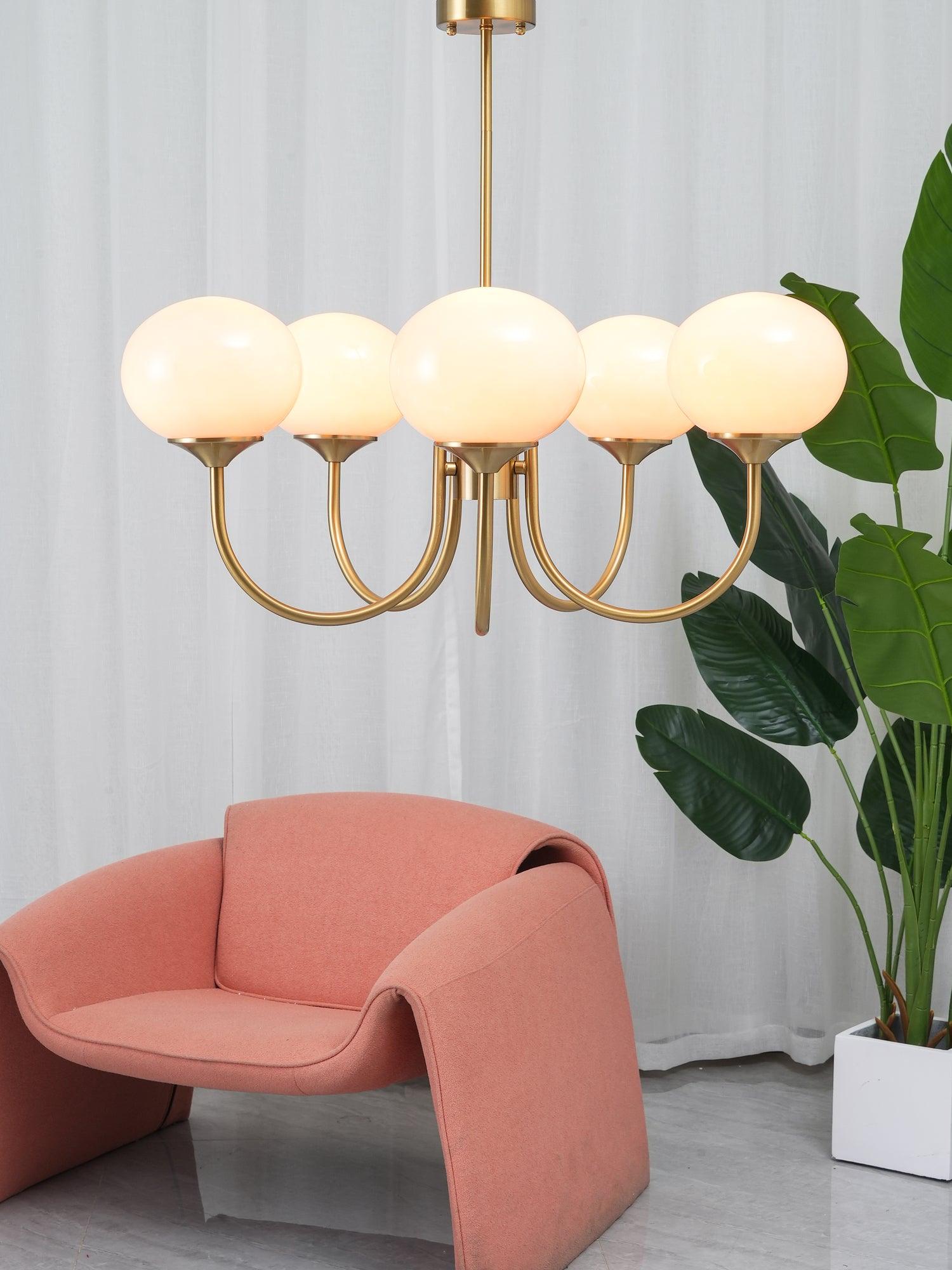 LED Marshmallow Chandelier Light Fixture - Modern White Pendant Lighting for Dining Room & Living Room Decor