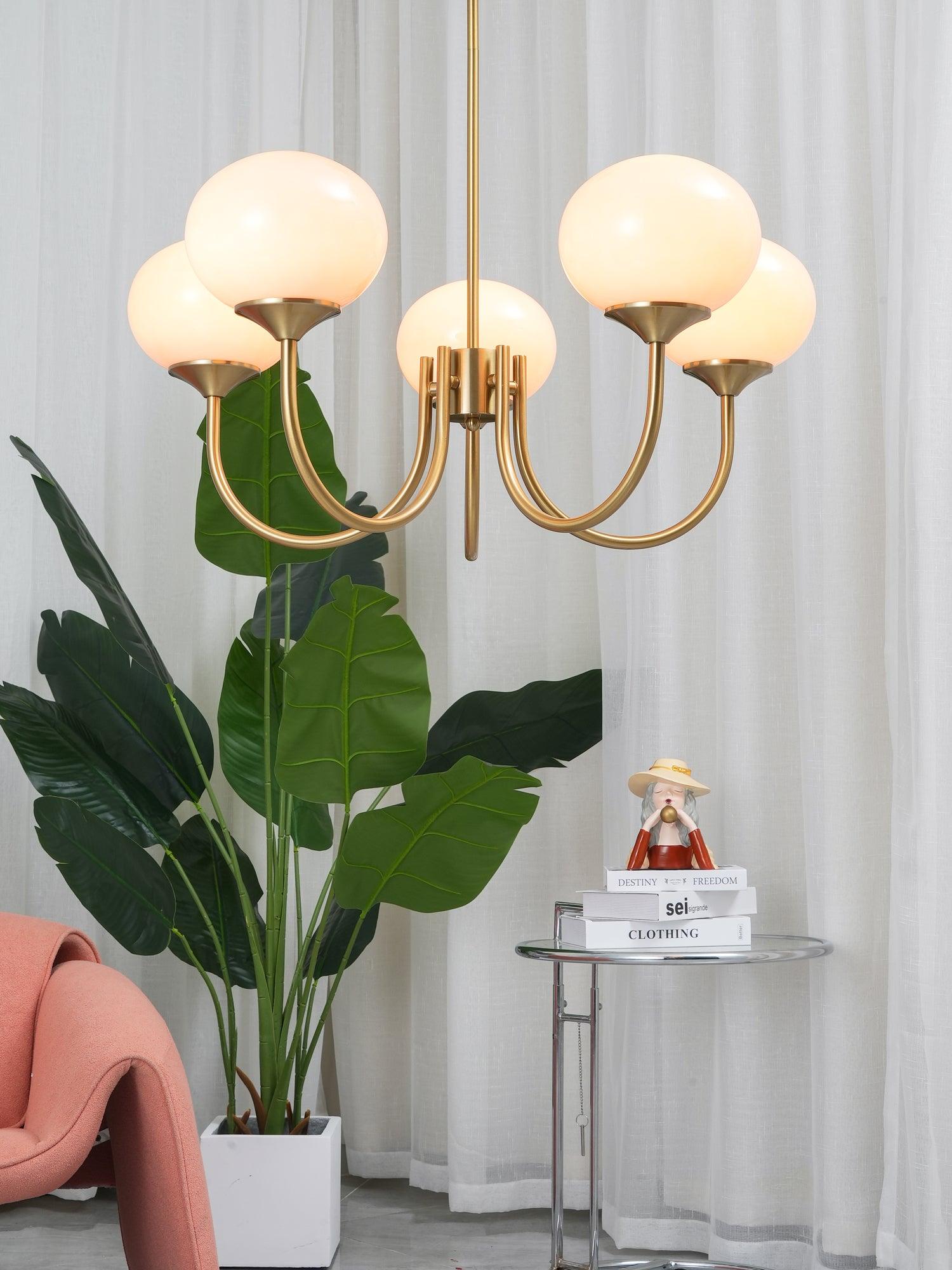 LED Marshmallow Chandelier Light Fixture - Modern White Pendant Lighting for Dining Room & Living Room Decor