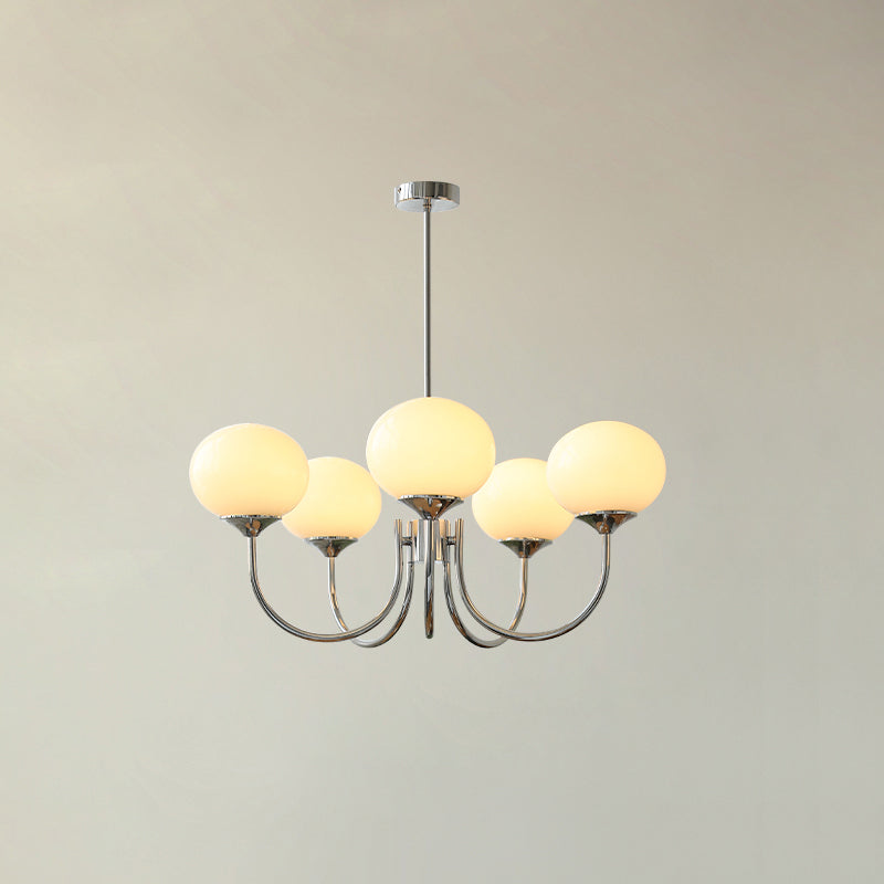 LED Marshmallow Chandelier Light Fixture - Modern White Pendant Lighting for Dining Room & Living Room Decor