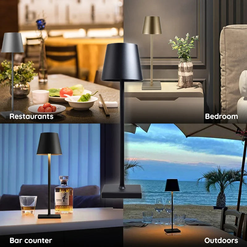 Luminara™ | Modern Rechargeable LED Wireless Table Lamp | Portable Lighting for Home, Office & Outdoor Use